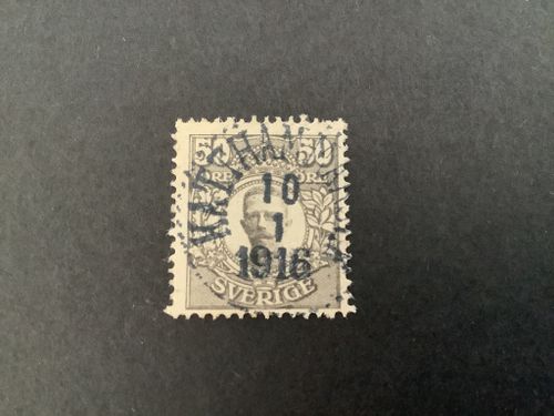 Gustaf V i medaljong facit nr 91 praktstämplat KATTHAMMARSVIK