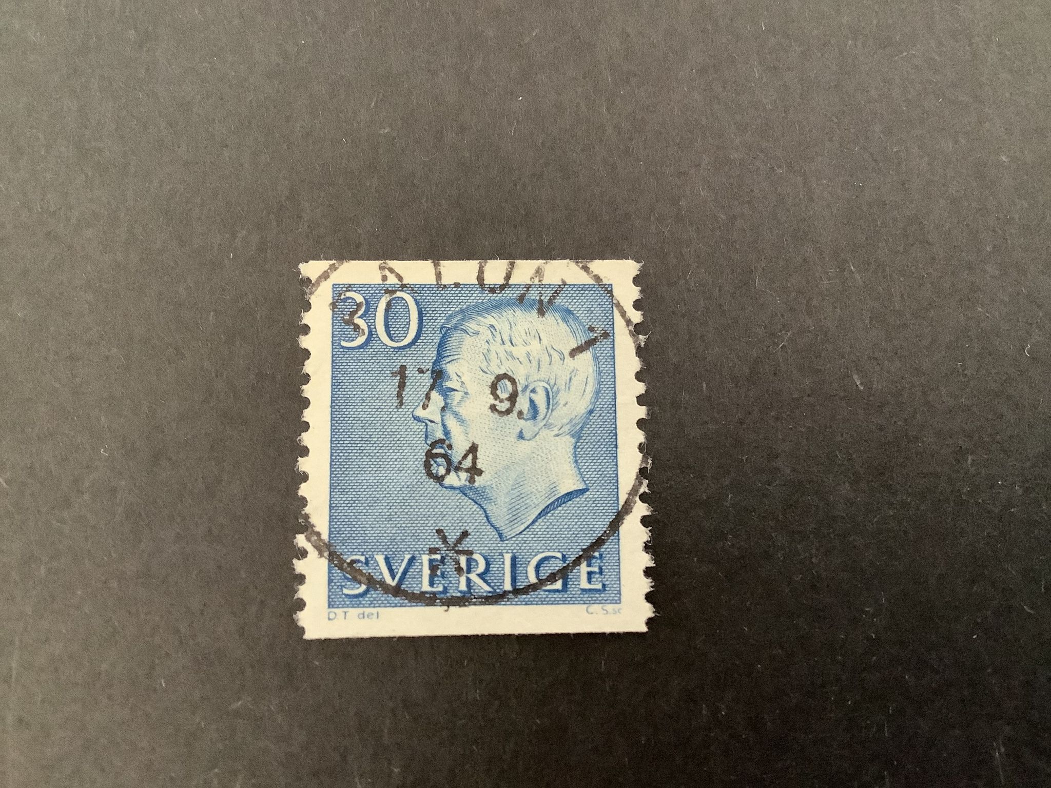 Gustaf VI Adolf typ III facit nr 421 A lyxstämplat FALUN 1