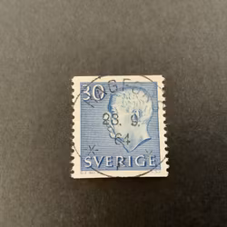 Gustaf VI Adolf typ III facit nr 421 A  lyxstämplat HAGFORS