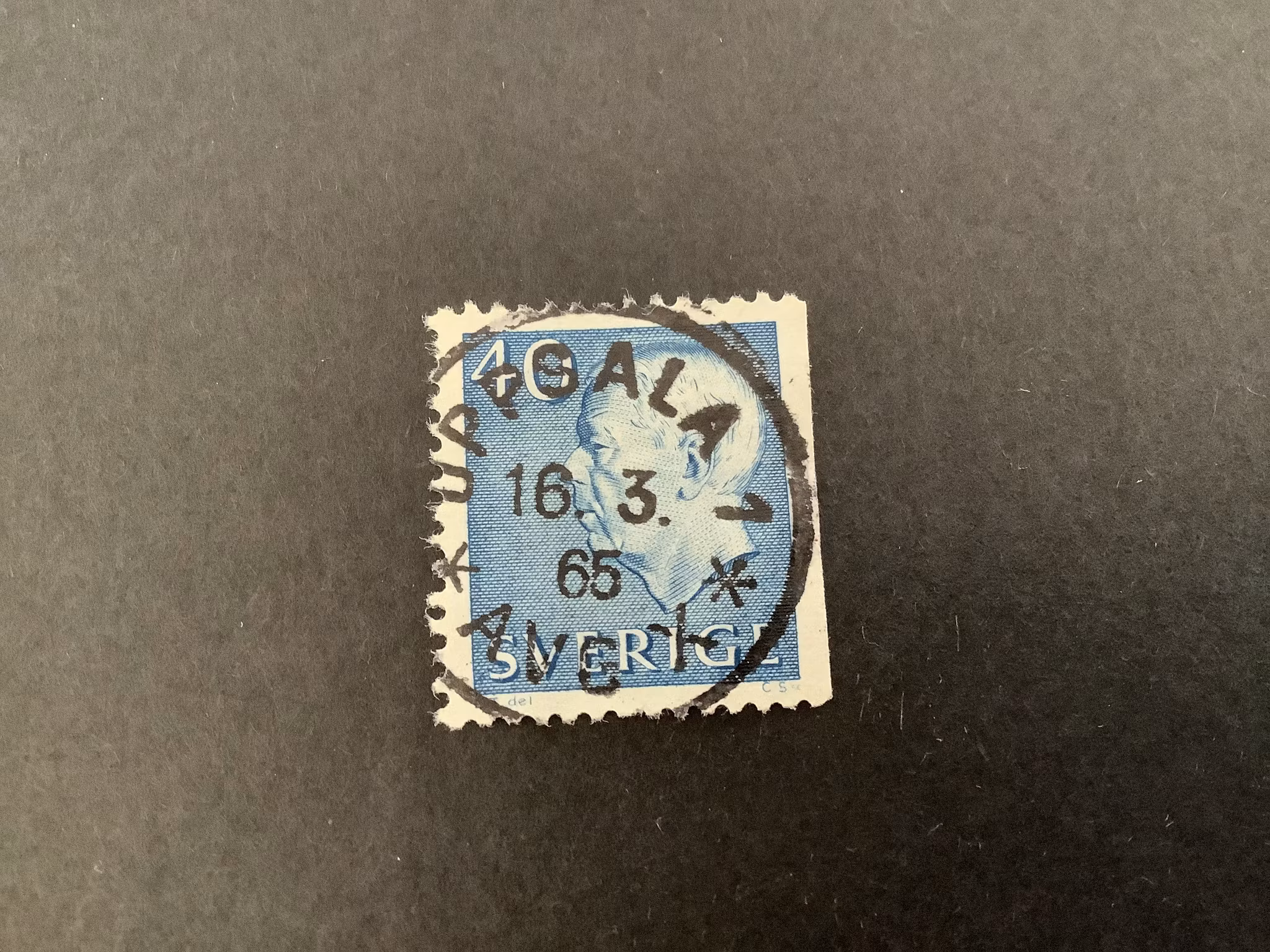 Gustaf VI Adolf typ III facit nr 428 B2 lyxstämplat UPPSALA 1