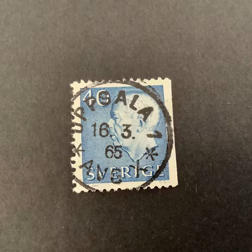 Gustaf VI Adolf typ III facit nr 428 B2 lyxstämplat UPPSALA 1