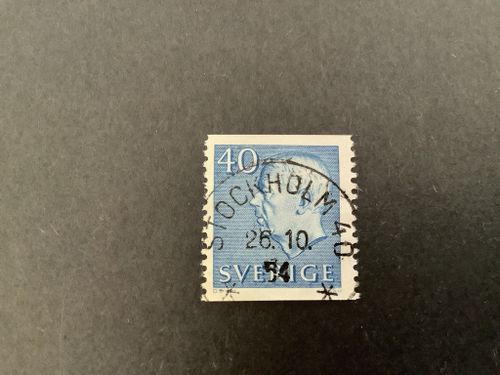Gustaf VI Adolf typ III facit nr 428 A praktstämplat STOCKHOLM 40