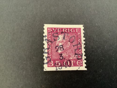 Gustaf V profil vänster facit nr 187 praktstämplat GRÄSTORP