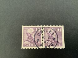 Gustaf V profil höger facit nr 273 BB praktstämplat par GÄVLE 1