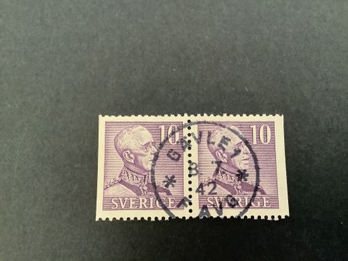 Gustaf V profil höger facit nr 273 BB praktstämplat par GÄVLE 1