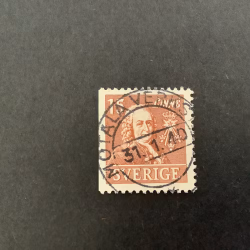 Kungliga vetenskapsakademien facit nr 321 B1 praktstämplat MOTALA VERKSTAD