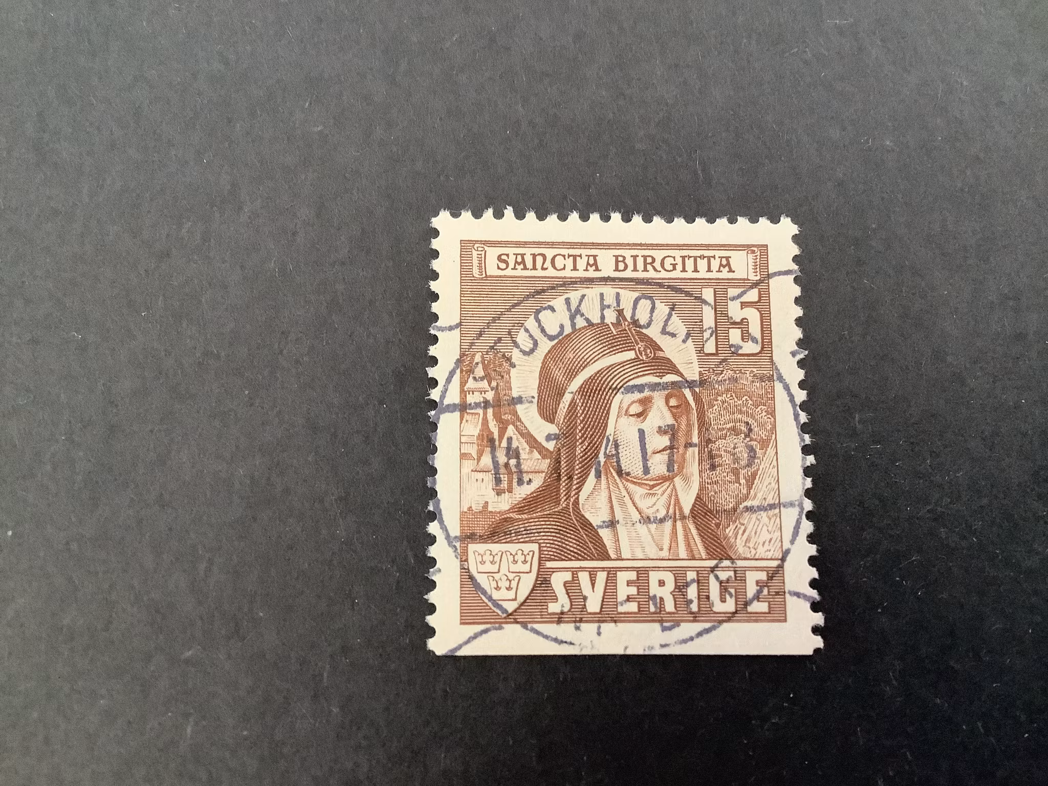 Sancta Birgitta facit nr 335 B2 lyxstämplat STOCKHOLM 1
