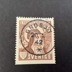 Sancta Birgitta facit nr 335 B2 lyxstämplat GNOSJÖ