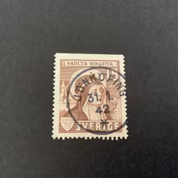 Sancta Birgitta facit nr 335 B1 praktstämplat JÖNKÖPING