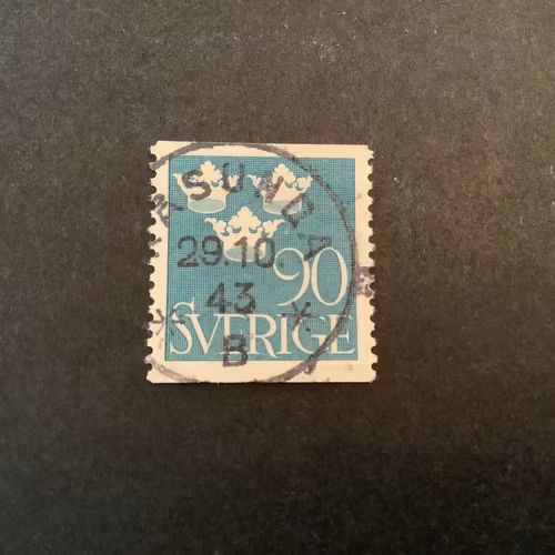 Tre kronor facit nr 293 praktstämplat RÅSUNDA