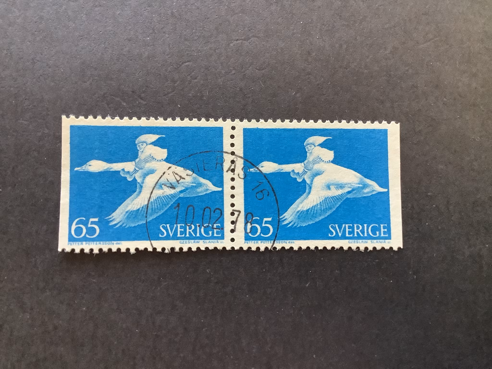 Nils Holgersson facit nr 750 BB praktstämplat par VÄSTERÅS 16