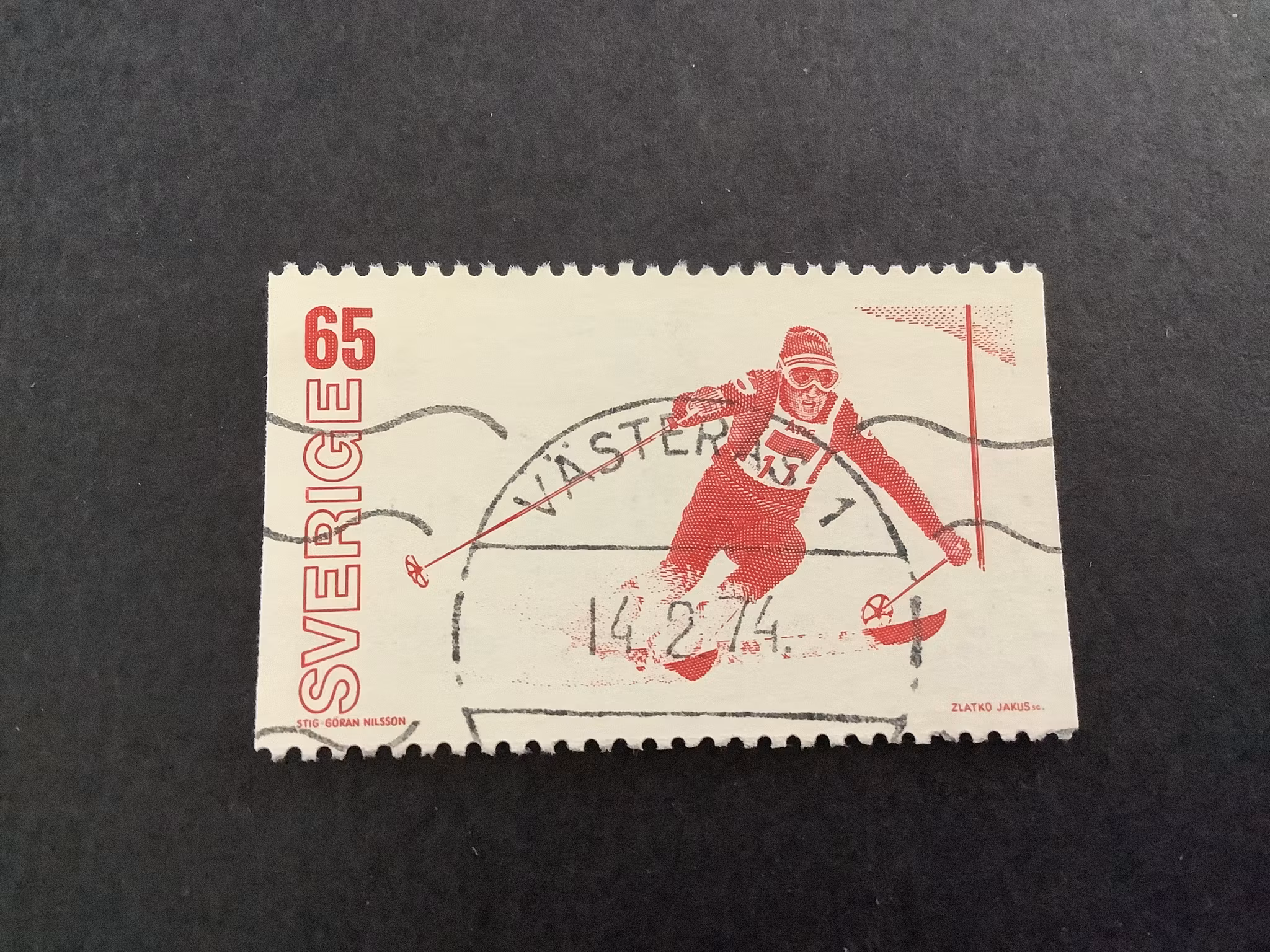 VM på skidor facit nr 856 praktstämplat VÄSTERÅS 1