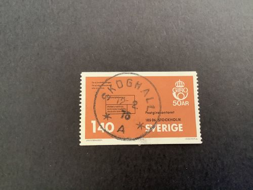 Postgirot 50 år facit nr 908 praktstämplat SKOGHALL