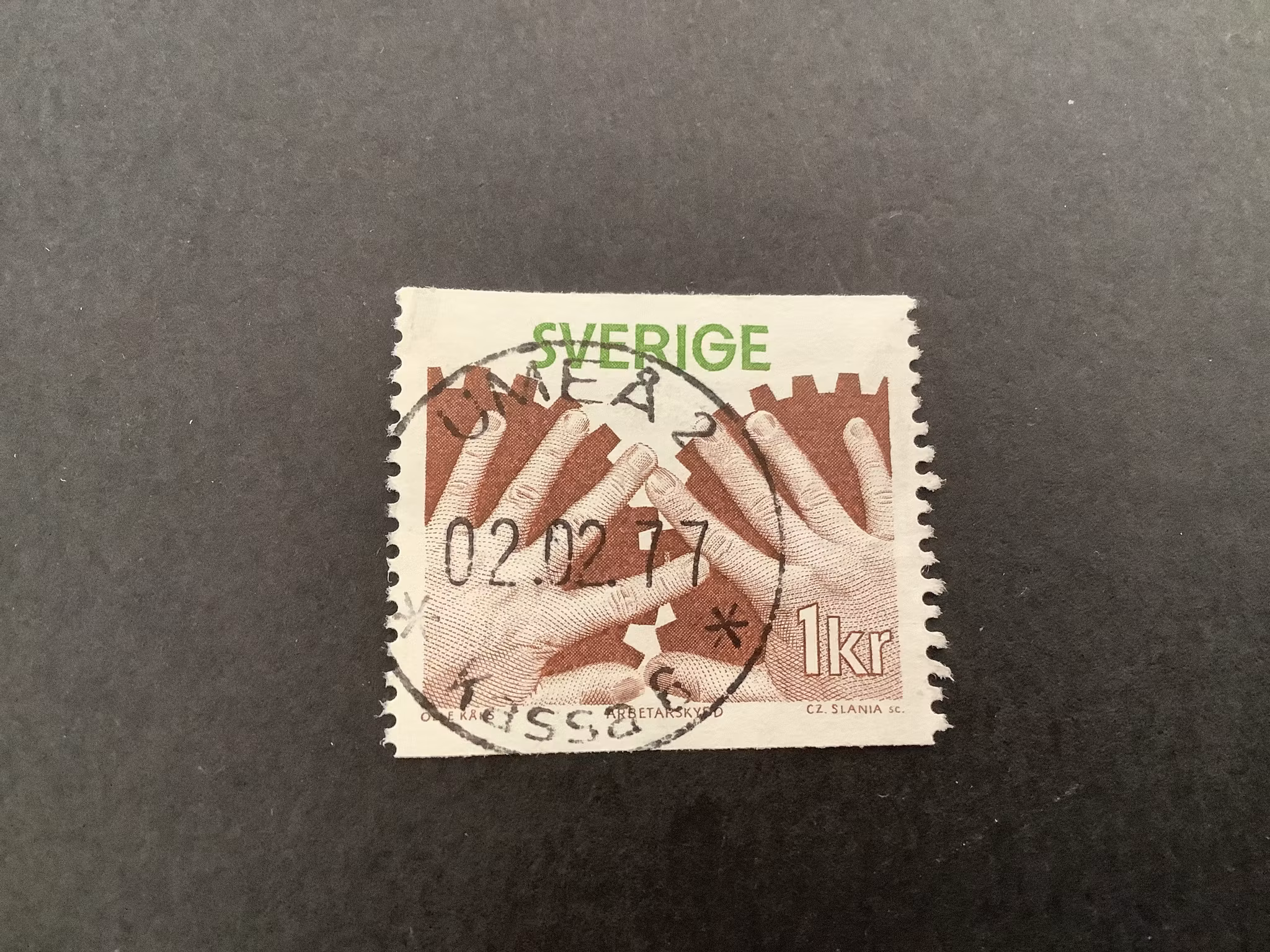 Arbetarskydd facit nr 982 lyxstämplat UMEÅ 2