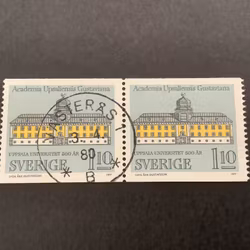 Uppsala universitet facit nr 1005 A lyxstämplat 2+2- sidigt par VÄSTERÅS 1
