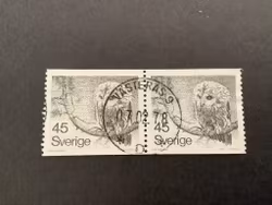 Kattuggla facit nr 1008 lyxstämplat par VÄSTERÅS 9