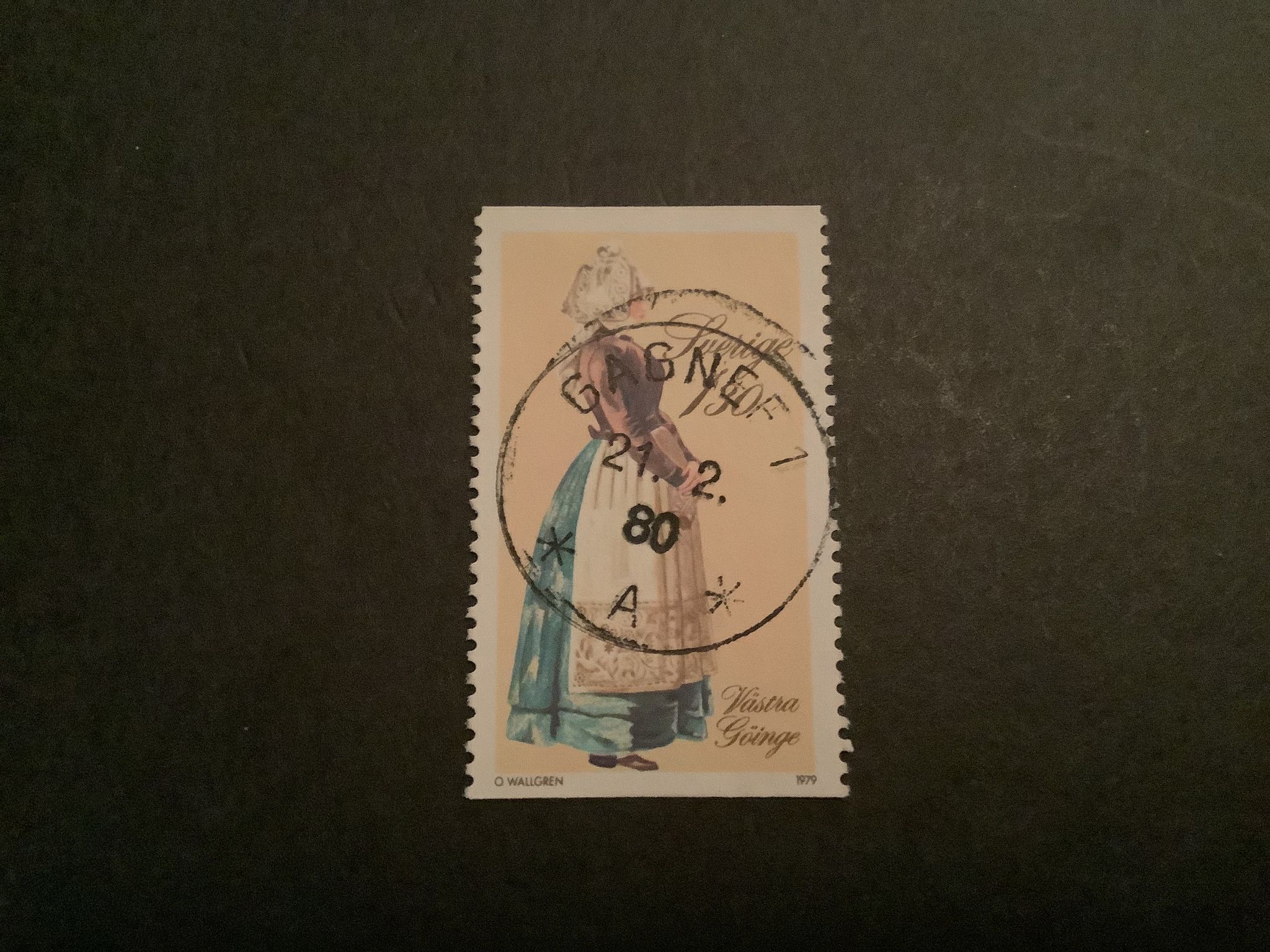 Folkdräkter facit nr 1108 praktstämplat GAGNEF 1