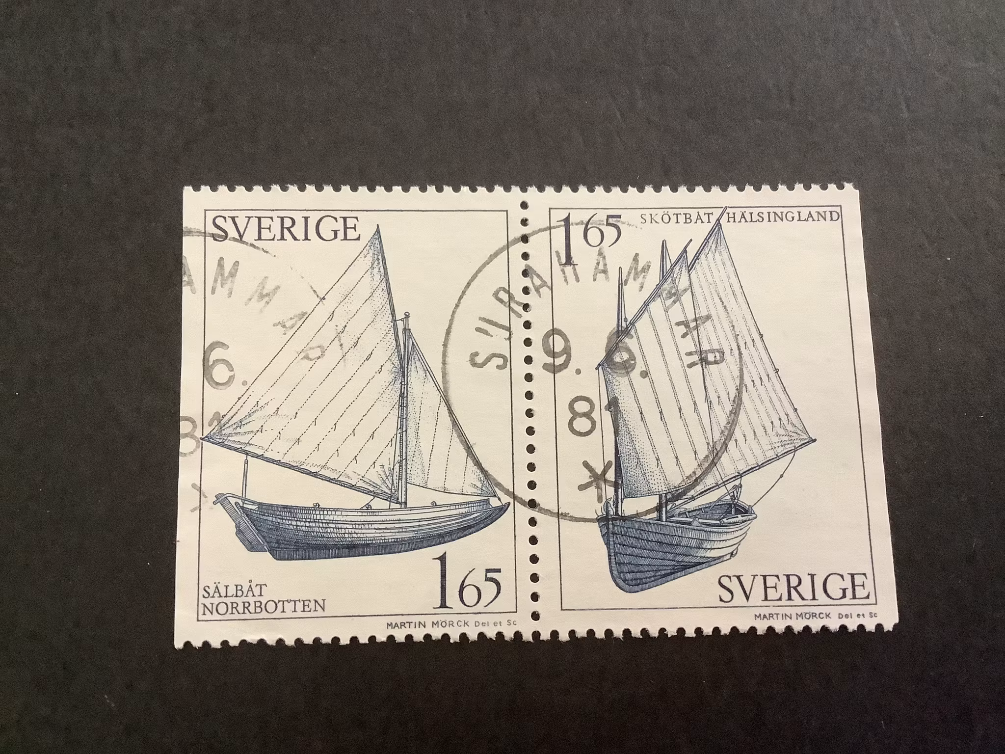 Allmogebåtar facit nr 1172 SX praktstämplat par SURAHAMMAR