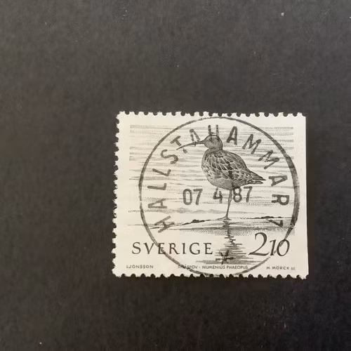 Fåglar vid vatten facit nr 1394 lyxstämplat HALLSTAHAMMAR 1