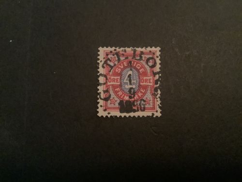Tvåfärgad siffertyp facit nr 64 praktstämplat GÖTEBORG