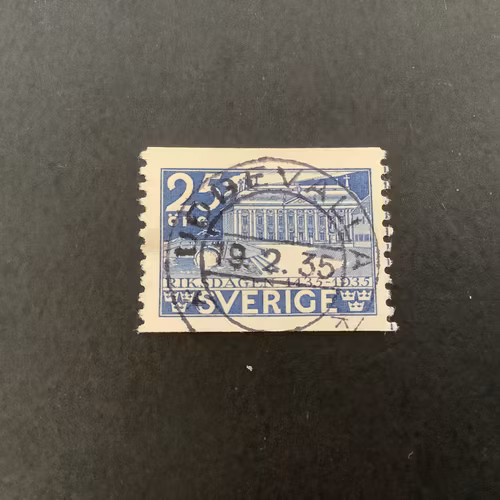 Riksdagen facit nr 243 praktstämplat UDDEVALLA