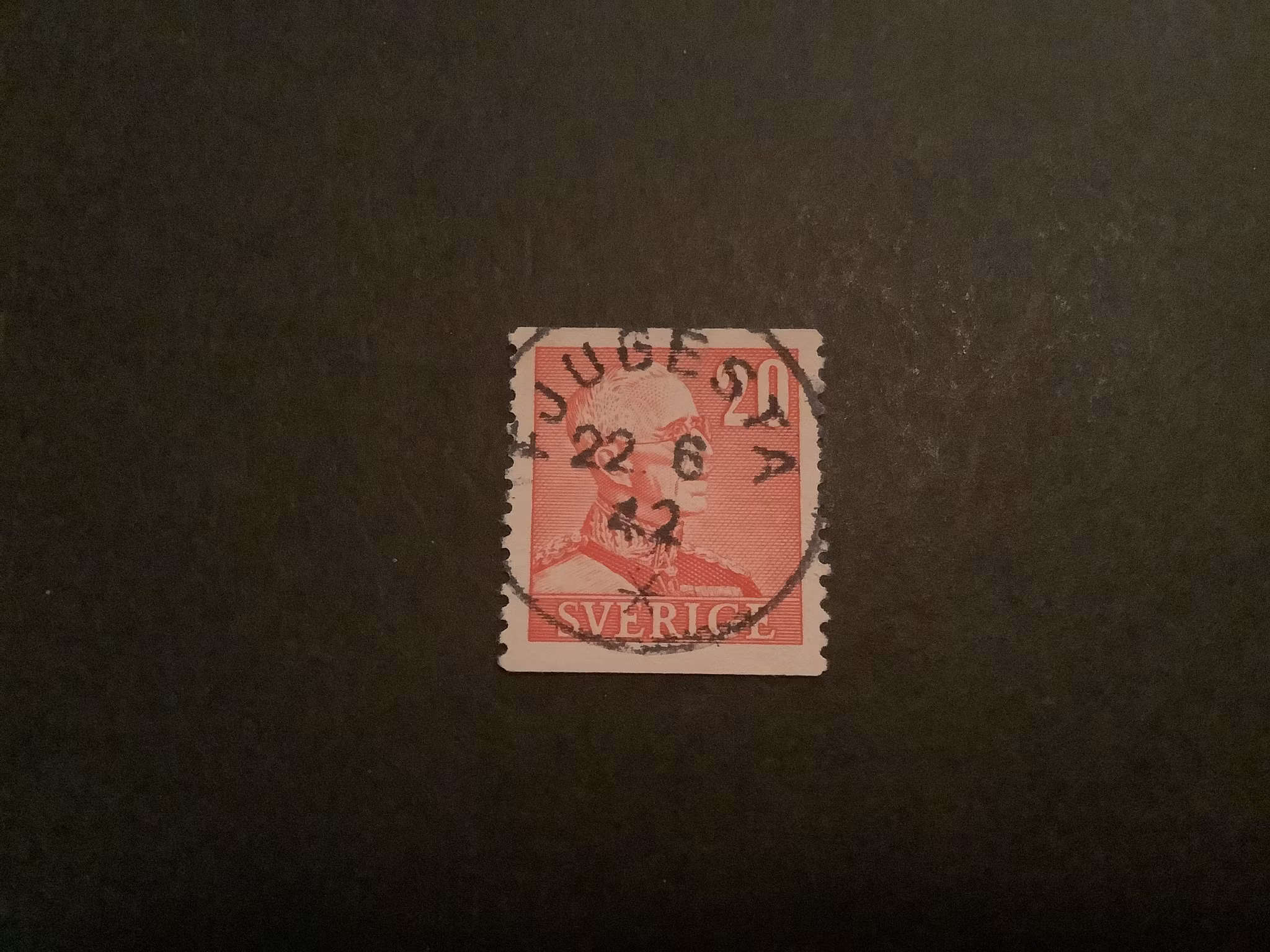 Gustaf V typ II facit nr 276 A lyxstämplat FJUGESTA