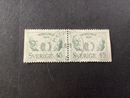 Nobelpris 1909 facit nr 681 BB lyxstämplat par MALMÖ 20