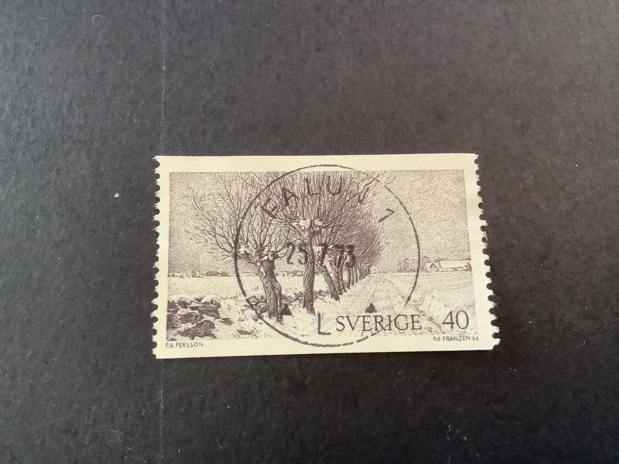 Naturmotiv facit nr 818 V1 lyxstämplat FALUN 1