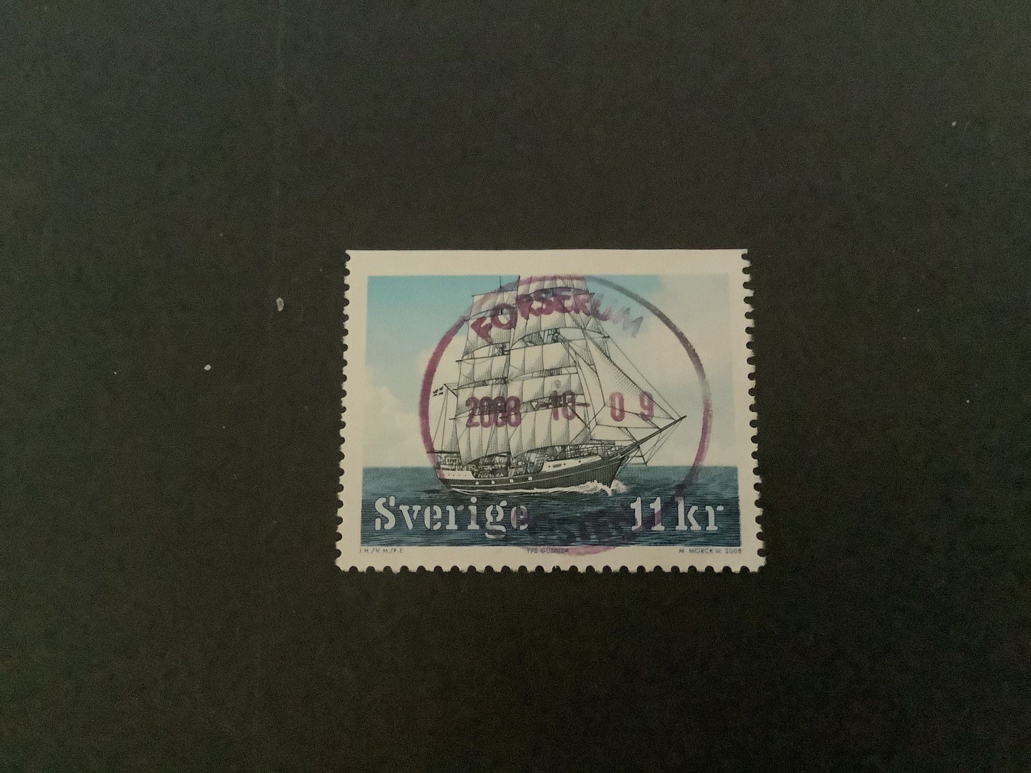 Segelfartyg facit nr 2665 lyxstämplat FORSERUM
