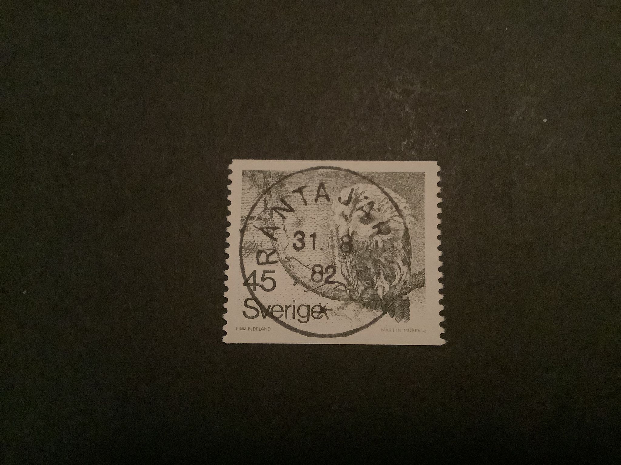 Kattuggla facit nr 1008 lyxstämplat RANTAJÄRVI