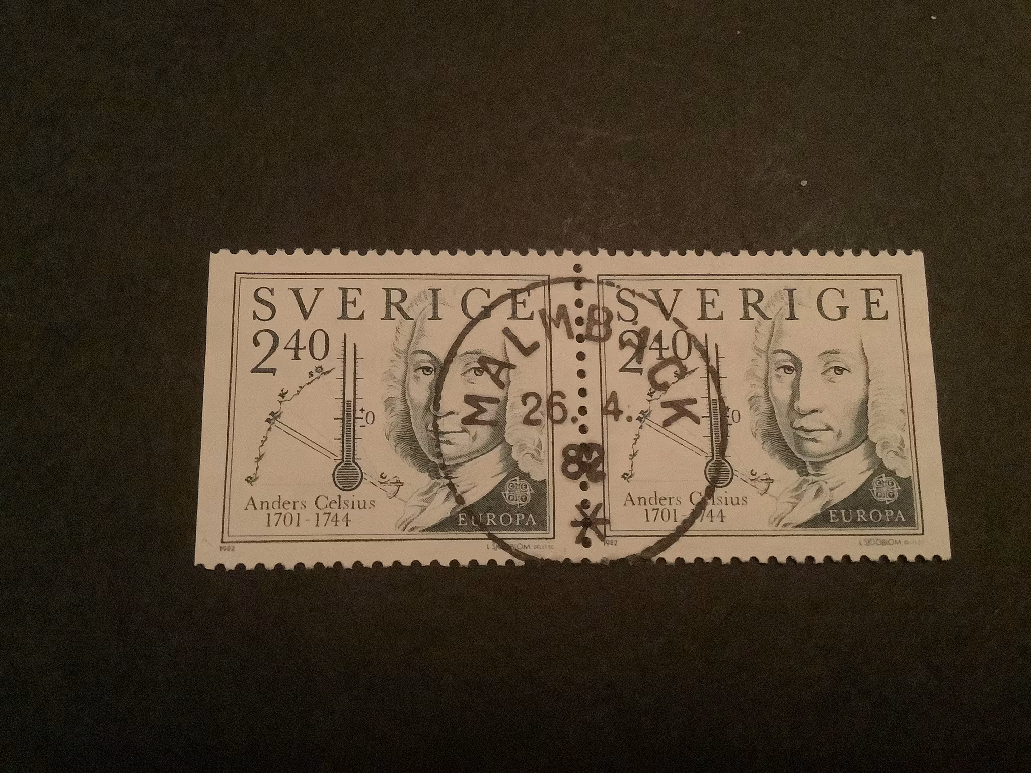 Europa XI facit hr 1205 BB lyxstämplat par MALMBÄCK