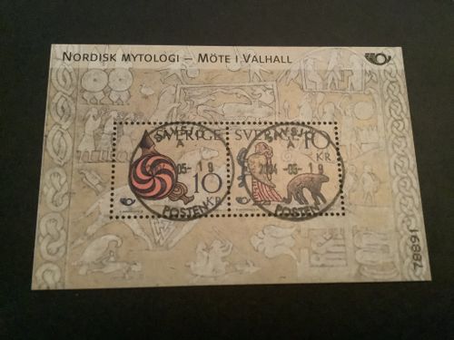 Möte i Valhall facit nr 2421-2422 lyxstämplat block SÄVSJÖ