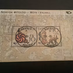 Möte i Valhall facit nr 2421-2422 lyxstämplat block SÄVSJÖ