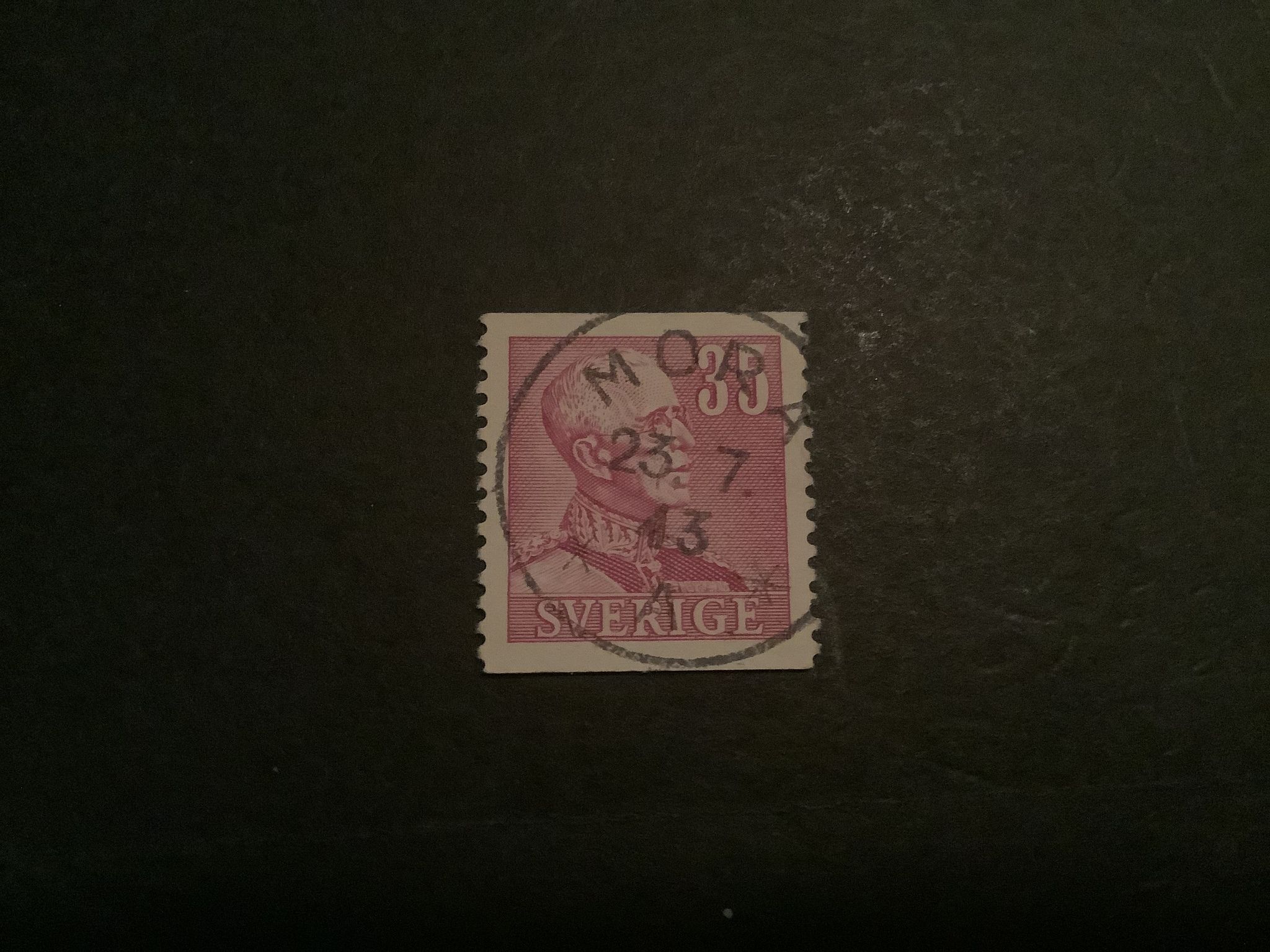 Gustaf V profil höger facit nr 280 praktstämplat MORA
