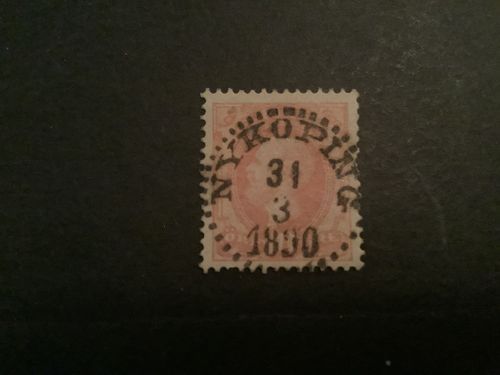 Oscar II boktryck facit nr 45 lyxstämplat NYKÖPING