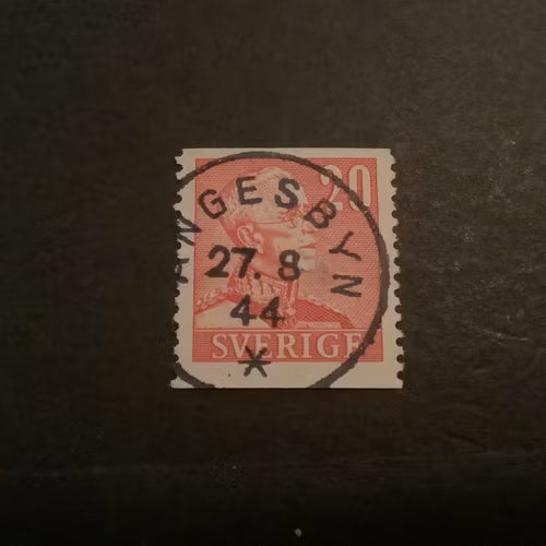 Gustaf V profil höger facit nr 276 A praktstämplat ÄNGESBYN