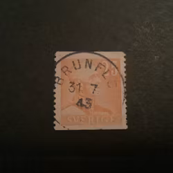 Gustaf V profil höger facit nr 277 lyxstämplat BRUNFLO