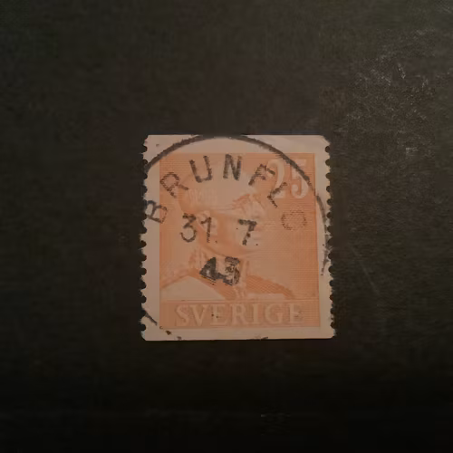 Gustaf V profil höger facit nr 277 lyxstämplat BRUNFLO