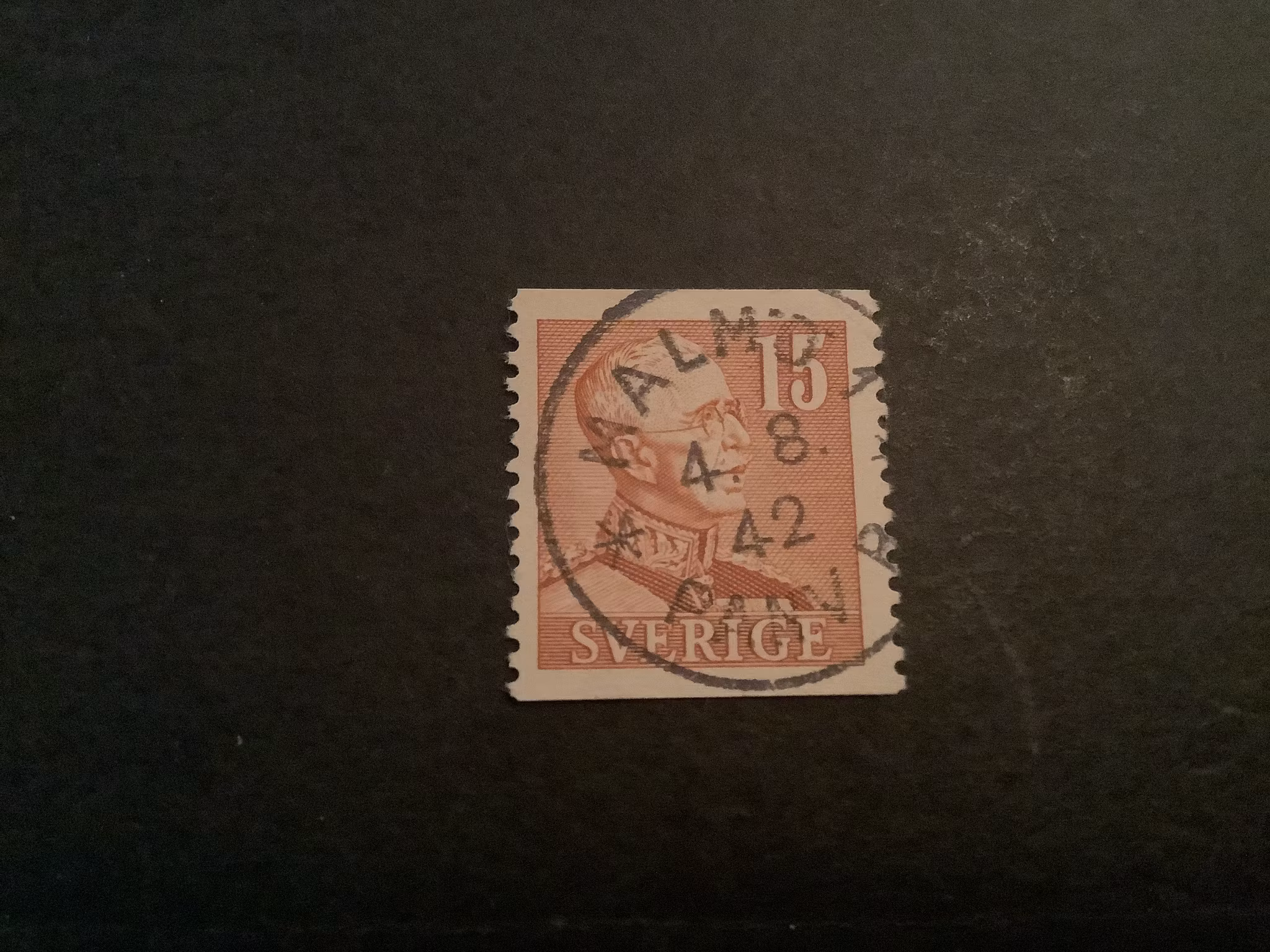 Gustaf V profil höger facit nr 275 A praktstämplat MALMÖ 1