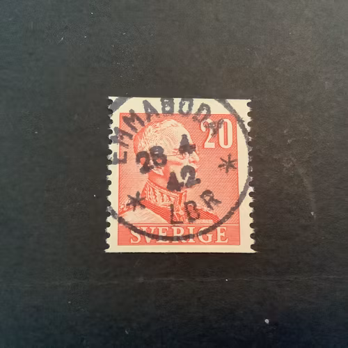 Gustaf V profil höger facit nr 276 A praktstämplat EMMABODA*LBR*