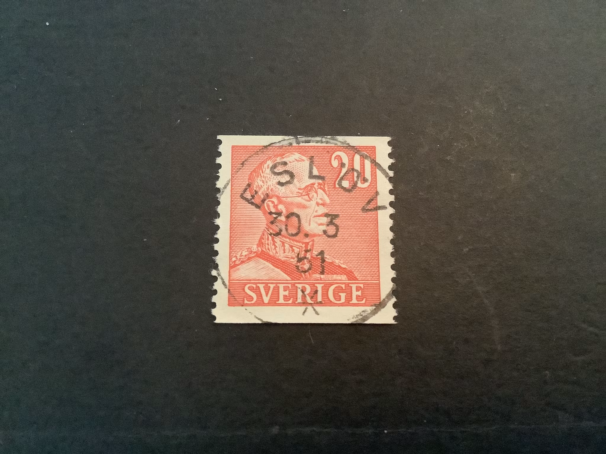 Gustaf V profil höger facit nr 276 A lyxstämplat ESLÖV