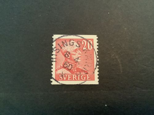 Gustaf V profil höger facit nr 276 A praktstämplat HISINGS KÄRRA