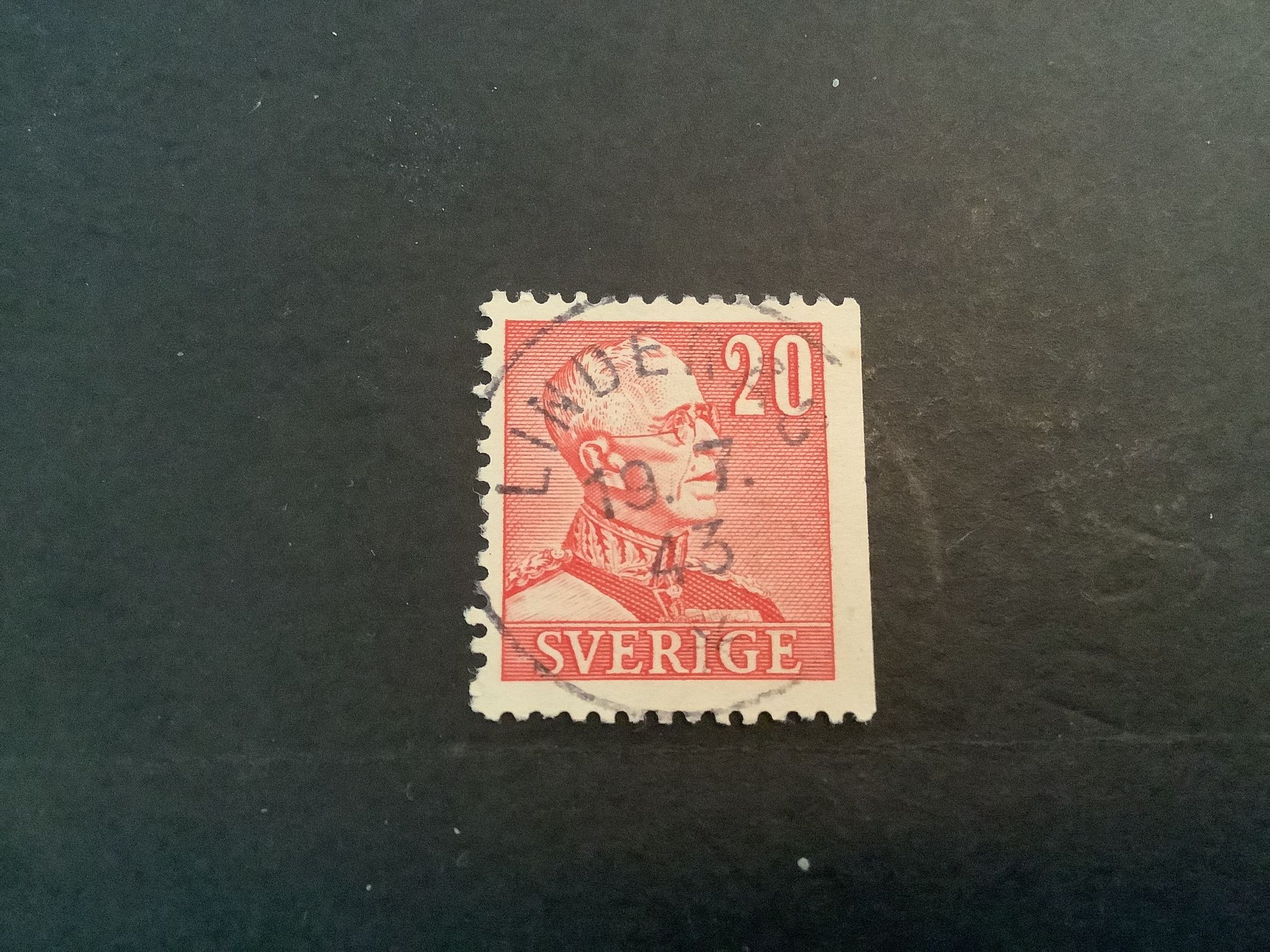 Gustaf V profil höger facit nr 276 B2 praktstämplat LINDERÅS