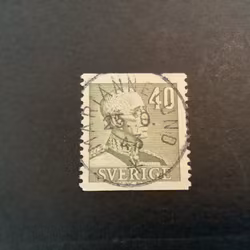 Gustaf V profil höger facit nr 281 lyxstämplat MARIANNELUND