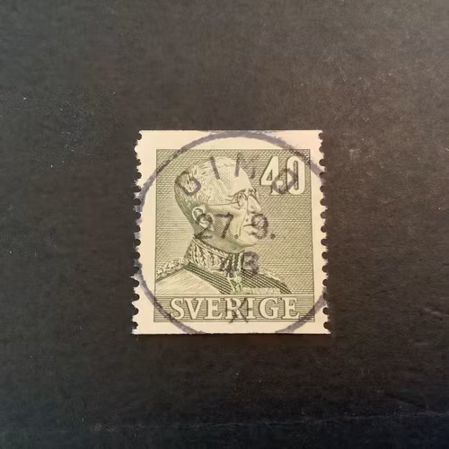 Gustaf V profil höger facit nr 281  lyxstämplat GIMO