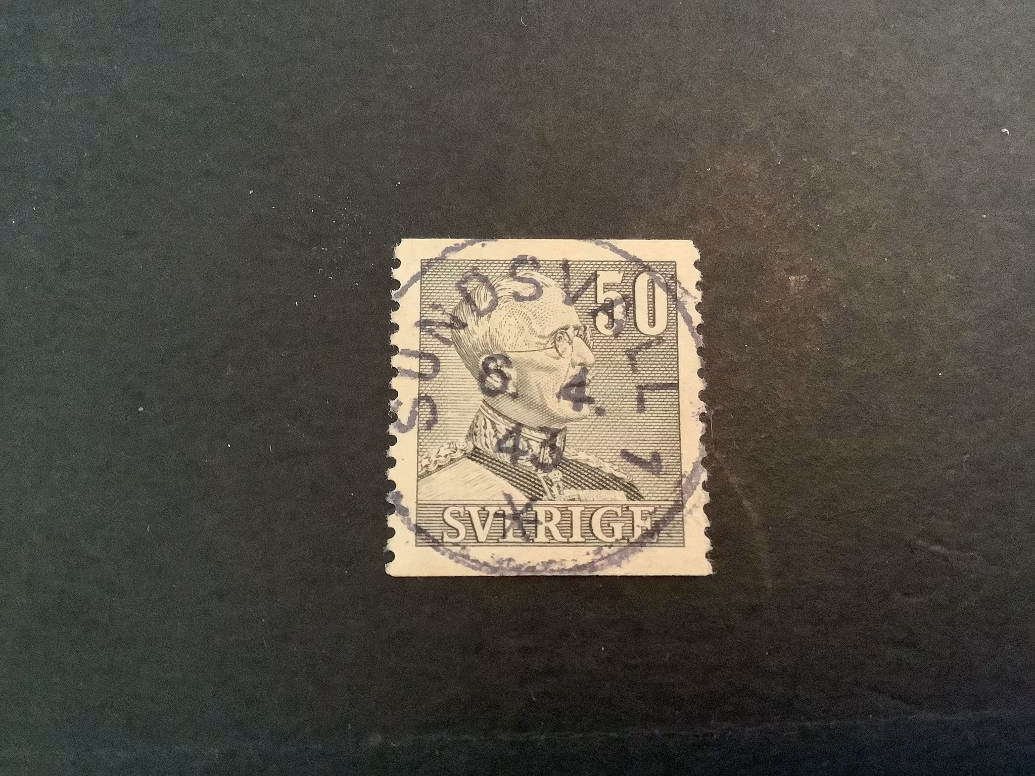 Gustaf V profil höger facit nr 283 lyxstämplat SUNDSVALL 1