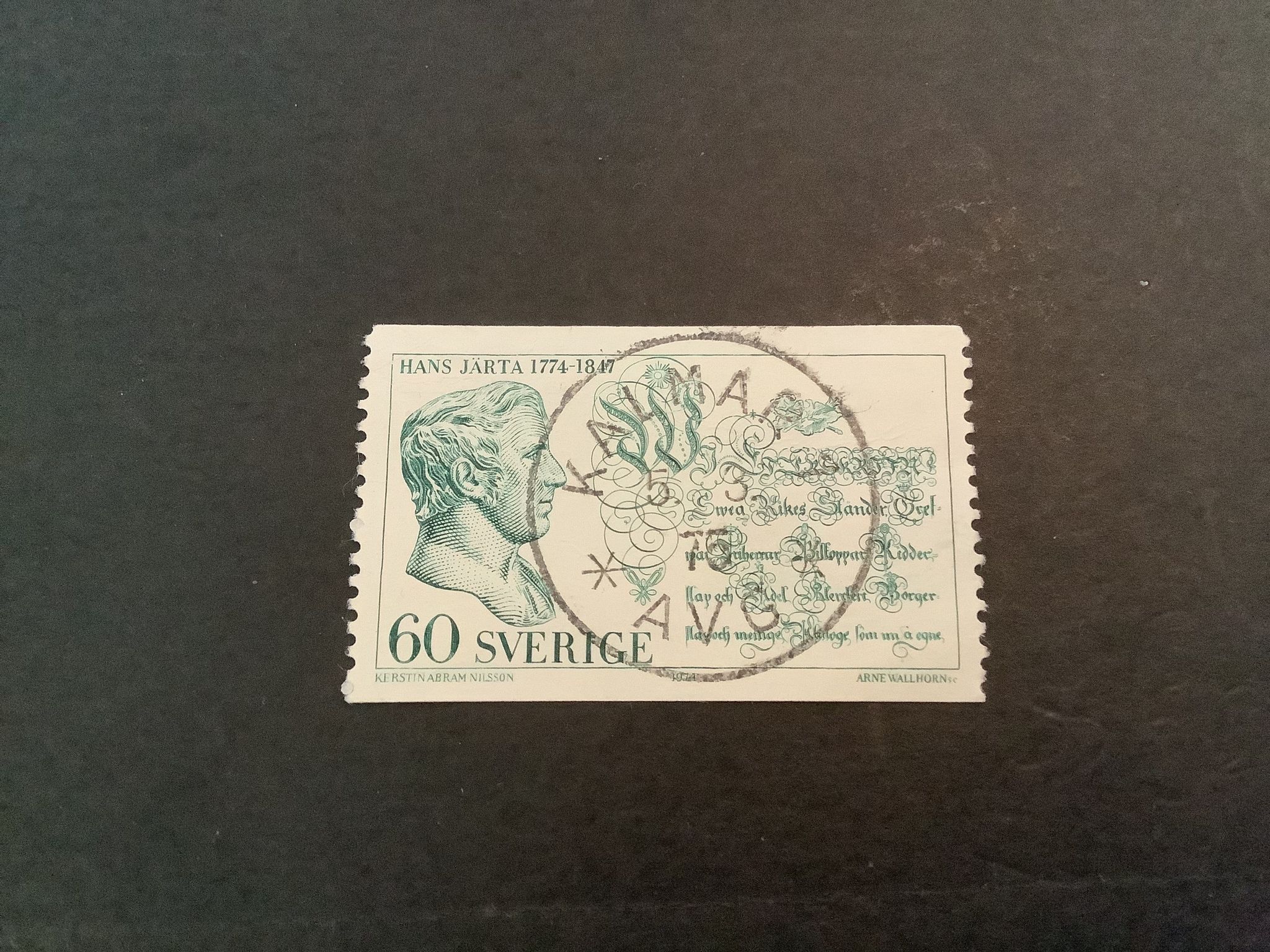 Hans Hjärta facit nr 859 lyxstämplat KALMAR