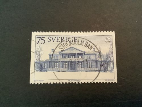 Byggnadsvårdsåret 1975 facit nr 929 lyxstämplat STOCKHOLM BAN