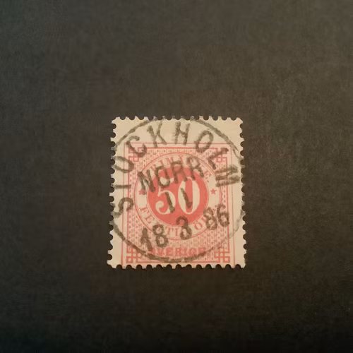 Ringtyp T 13 facit nr 36 praktstämplat STOCKHOLM NORR