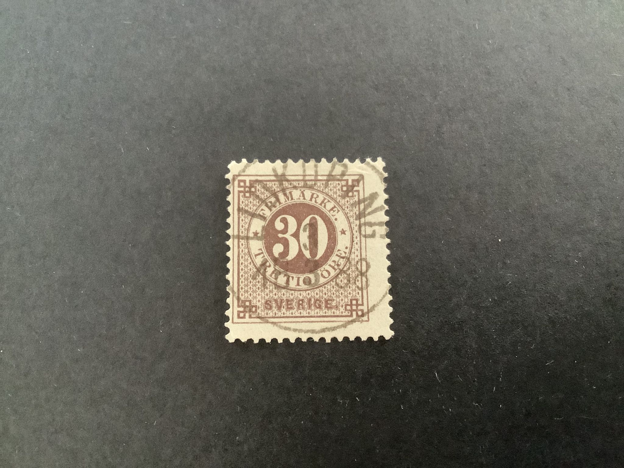 Ringtyp med posthorn facit nr 47 lyxstämplat LIDKÖPING